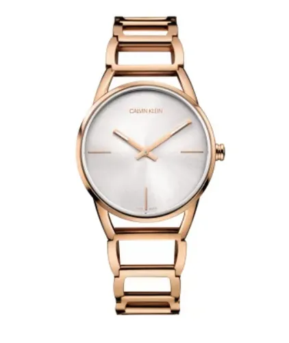 New Swiss Made CALVIN KLEIN Stately Silver Dial Ladies Quartz Watch