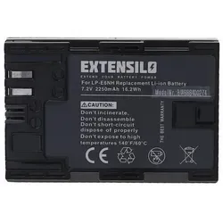 EXTENSILO Akku für Canon EOS R5 Mark II, R6 Mark III, 80D, R5, R6, 7D - Hochwertiger 2250 mAh Li-Ion Akku für Ihre Canon Kamera, ideal für lange Foto-Sessions. Kompatibel mit zahlreichen Modellen und ohne Memory-Effekt für maximale Flexibilität.
