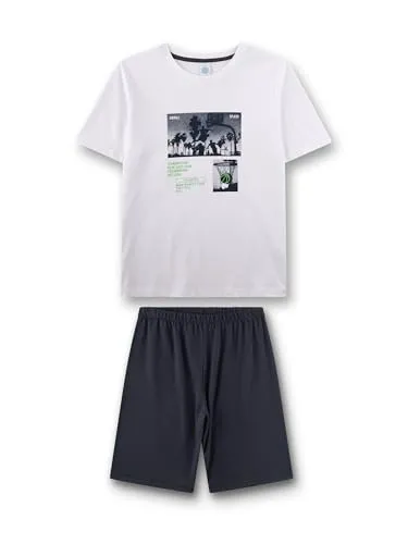 Sanetta Jungen-Schlafanzug Basketball kurz - Hochwertiger kurzer Schlafanzug für Jungen aus 100% Baumwolle. Bequemer Tragekomfort und pflegeleicht – ideal für erholsame Nächte. Zeitgemäßes Design und langlebige Qualität für jeden Tag.