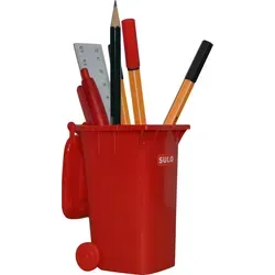Mini-Mülltonne original SULO kleine Ausführung ROT Miniatur Behälter Aufbewahrung Stiftehalter Büro Spielzeug - Rot