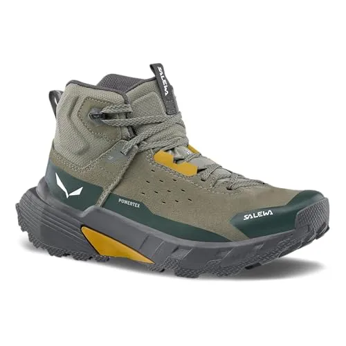 Salewa Pedroc 2 Leather Mid PTX - Herren Wanderschuh in faded green/dark olive - Alpiner Wanderschuh mit wasserdichtem Obermaterial, griffiger Pomoca Außensohle und komfortabler Dämpfung für anspruchsvolle Trekkingtouren.