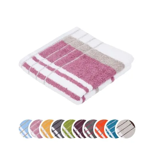 liebling Handtuch, 100% Baumwolle, Serie Potsdam, 50 x 100 cm, 60 Grad waschbar, trocknergeeignet, Farbe: Altrosa & Taupe