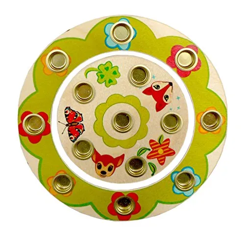 Hess Holzspielzeug 15645 - Geburtstagsring aus Holz für 16 Kerzen - Matratzen - Handgefertigter Geburtstagsring aus Holz, ideal für eine farbenfrohe Dekoration zum Kindergeburtstag, 100% Made in Germany und sicher geprüft.