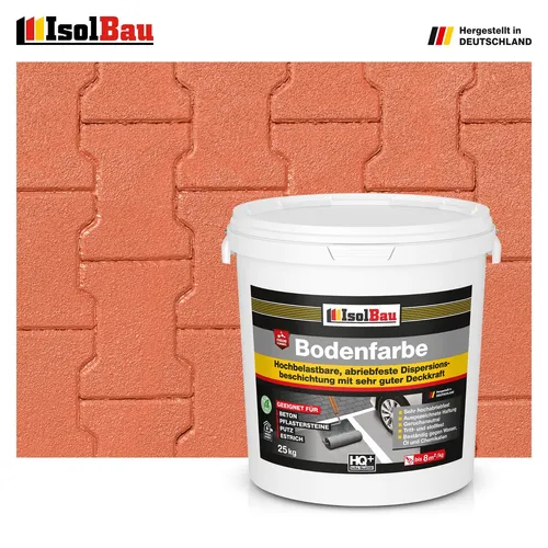 Bodenfarbe Betonfarbe Ziegelrot 25 kg Bodenbeschichtung Fußbodenfarbe RAL Farbe