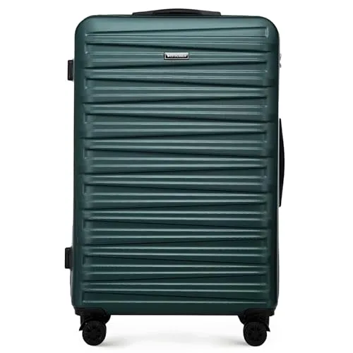 WITTCHEN Skyspeed Line Reisegepäck Großer Koffer Hartschalenkoffer ABS Groß Rollkoffer Trolley Check-In Gepäck Kombinationsschloss Teleskopgriff 4 Rollen Grün Lufthansa/Eurowings/Ryanair/Condor