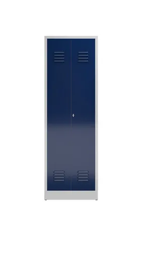 Steelboxx Mehrzweckschrank 2 Abteile, 1800 x 600 x 500 mm - Hochschrank für Umkleide- und Pausenräume, komplett verschweißt und sofort einsatzbereit - langlebige Stahlkonstruktion mit vielseitiger Aufteilung für optimalen Stauraum.