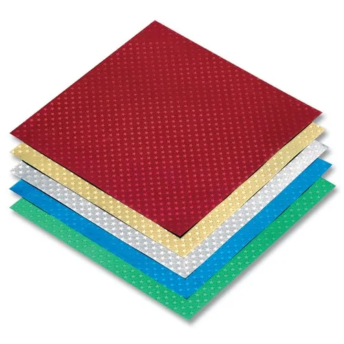 Folia Faltblätter Alufolie mit Sternchen, 5 Farben, 10 x 10 cm, mehrfarbig, 50-t