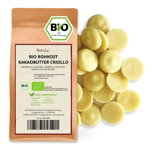 1kg Kakaobutter BIO Criollo unraffiniert & kaltgepresst von Kamelur