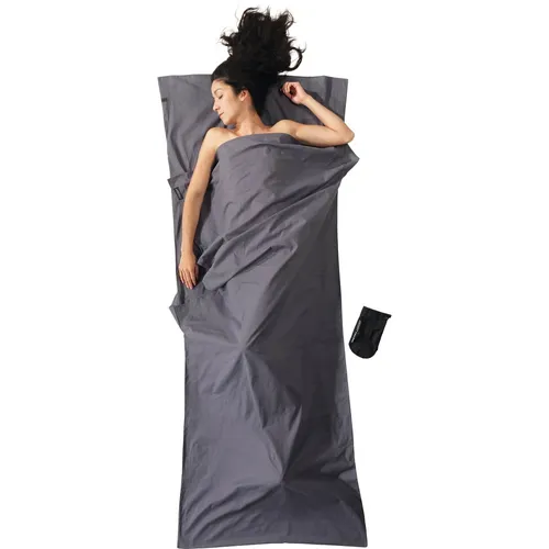 COCOON Cotton TravelSheet - Baumwoll-Liner elephant grey - Bequemer Innenschlafsack aus atmungsaktiver Baumwolle, ideal für Camping und Reisen. Leicht, waschmaschinenfest und mit Klettverschluss für einfachen Zugang.