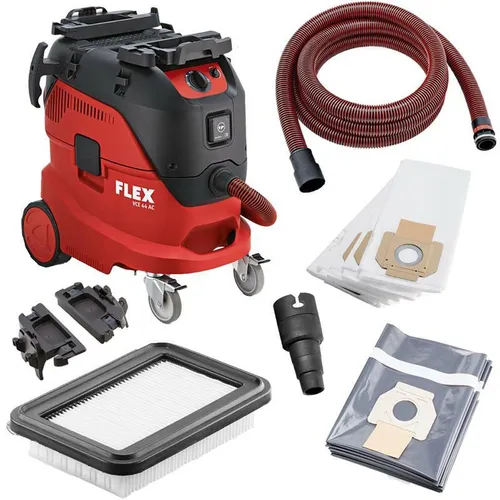 Flex VCE 44 L AC Sicherheitssauger - Sicherheitssauger mit automatischer Filterabreinigung, ideal für staubige Arbeiten in Werkstätten und Baustellen. Erhältlich in 2 Varianten.