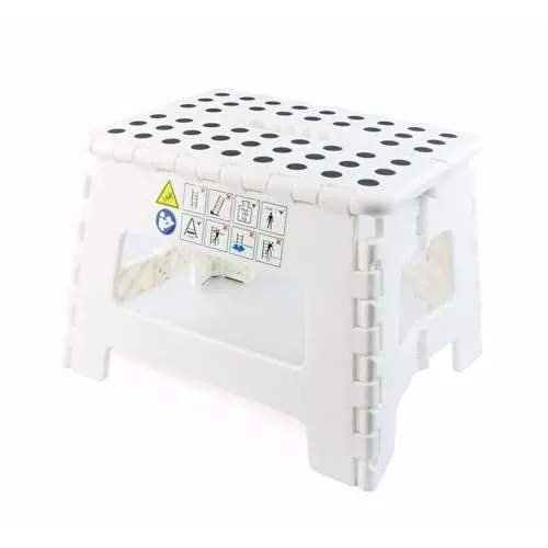 4DOOR Tritthocker - Klapphocker 22 cm hoch, bis zu 150 kg belastbar - Praktischer Tritthocker mit leicht faltbarem Design für platzsparende Aufbewahrung. Belastbar bis 150 kg, ideal für den täglichen Gebrauch in Haushalt und Werkstatt.