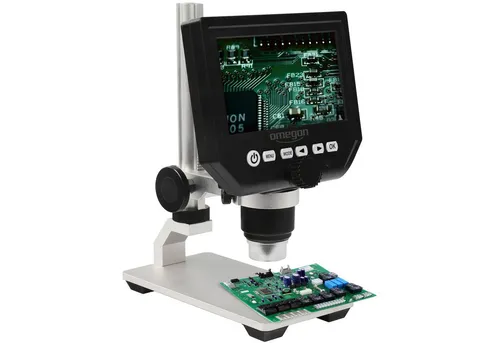 Omegon Mikroskop DigiStar 1x-600x - Mikroskop mit 4,3'' LCD, ideal für Detailansichten von Objekten. Tragbar und leicht, perfekt für Zuhause oder unterwegs. Vergrößerung bis 600x für gestochen scharfe Bilder.