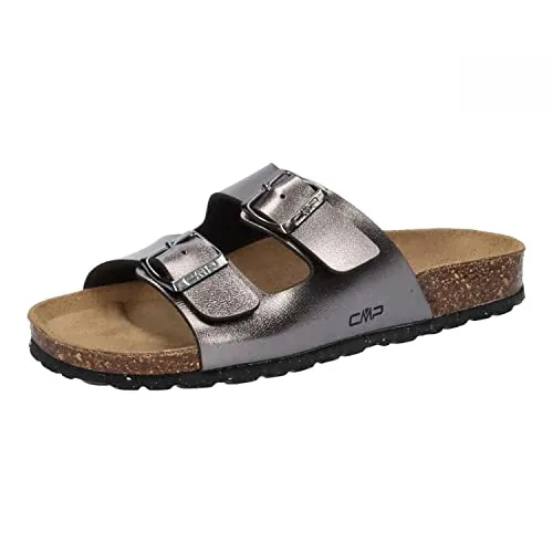 CMP Damen ECO THALITHA WMN Slipper Pantoffel-Sandalen, Grau-Rosa (Titanio), 40 EU - Wanderschuhe aus 25% recyceltem PU, mit weichem Wildlederfußbett und leichter Kork-Zwischensohle für höchsten Komfort beim Wandern.