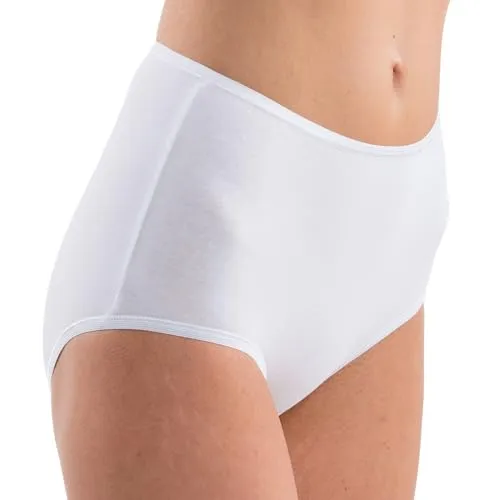 HERMKO 1150 Damen Taillenslip mit elastischen Abschlüssen aus 100% Bio-Baumwolle, Farbe:weiß, Größe:44/46 (L)