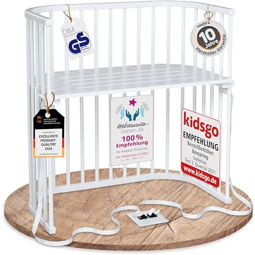 babybay Boxspring Beistellbett aus Buchenholz in weiß von babybay