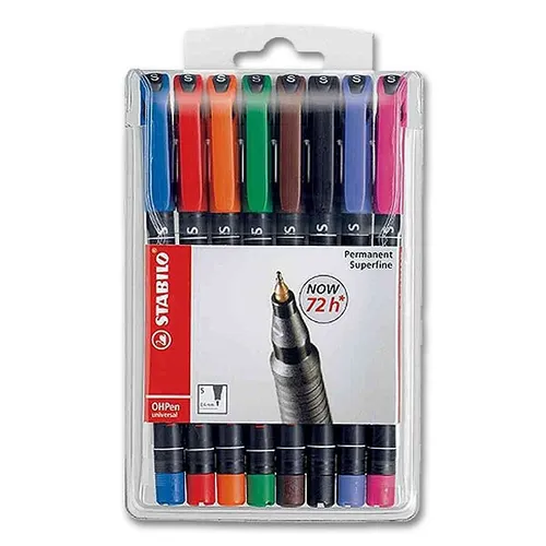  Stabilo OHPen Folienstift, S - 8er Etui 8418, permanent, 0,4 mm 0,81€/Stück