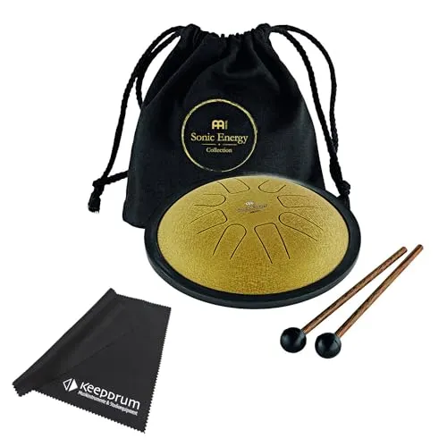 Meinl Sonic Energy SSTD3G Steel Tongue Drum - Schlagzeuge: Meditative C-Moll Zungentrommel mit 8 Tönen, warmem Klang und praktischer Transporttasche für entspannende Musik überall.
