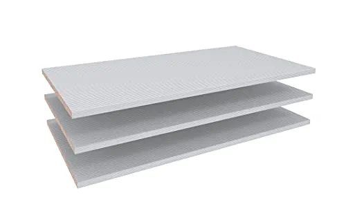 Wiemann Loft Einlegeböden 3er-Set - Einlegeböden für WIEMANN Falttürenschänke, stilvolles Streifendekor in Silber-Grau, Maße: 96,4 cm x 2,2 cm x 51,5 cm, Made in Germany mit besten Qualitätszertifikaten.