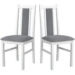 Leaf Design Stuhl, Weiß, Grau, Holz, Echtholz,Buche, Holz Optik, 43x94x40 cm, Esszimmer, Stühle, Esszimmerstühle, Vierfußstühle