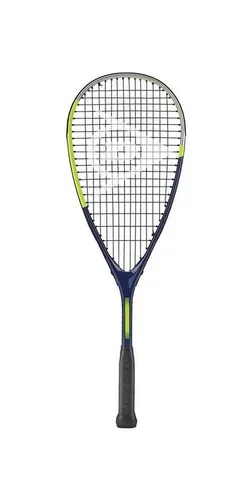 Dunlop Squashschläger Tristorm JR 25 - besaitet, blau/grau/gelb - Junioren Squashschläger mit neuem, auffälligem Design, 160g leicht und kopflastig für mehr Power. Ideal für Nachwuchsspieler, die ihre Technik verbessern wollen.