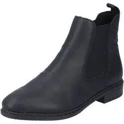 Rieker Damen Chelsea Boot Stretch Stiefelette Reißverschluss 71662, Größe:42 EU, Farbe:Schwarz - Schwarz - 42