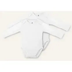 Ehrenkind Langarmbody 2er-Pack (100% Bio-Baumwolle, Weich & anschmiegsam) Baby Body weiß 86/92