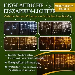 LED-Lichternetz 300-flammig mit Fernbedienung und Timer - Vielseitiges LED-Lichternetz mit 320 LEDs in warm- und kaltweiß. 11 Beleuchtungsmodi und praktische Fernbedienung für stimmungsvolle Dekoration im Innen- und geschützten Außenbereich.