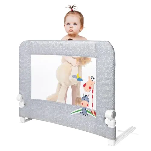 Interbaby Sicherheitsgitter für Kinder, klappbar, 90 cm - Baby Bettgitter für Kinder von 18 Monaten bis 5 Jahren, einfach zu installieren, sicher und kompatibel mit Ausziehbetten, ideal für einen sorgenfreien Schlaf.