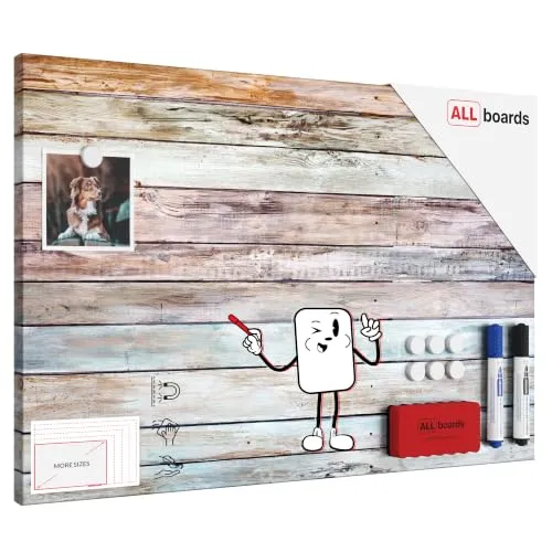 ALLboards METALboards Magnettafel, Pastellfarben, 60 x 40 cm mit GRATIS Zubehörset
