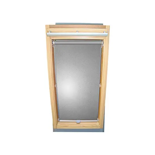 Rollo für VELUX Dachfenster THERMO Alu-Rückseite Dachfensterrollo für TYP GGL/GPL/GHL - 204 - Farbe Silber-Grau - mit Haltekrallen