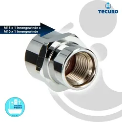Tecuro - Reduzierstück M15/1 Innengewinde X M10/1 Innengewinde Ms-verchromt