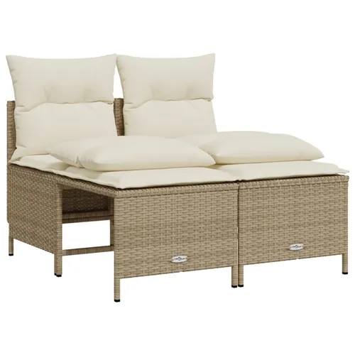 vidaXL Gartenlounge-Set 4-tlg. Beige Poly Rattan