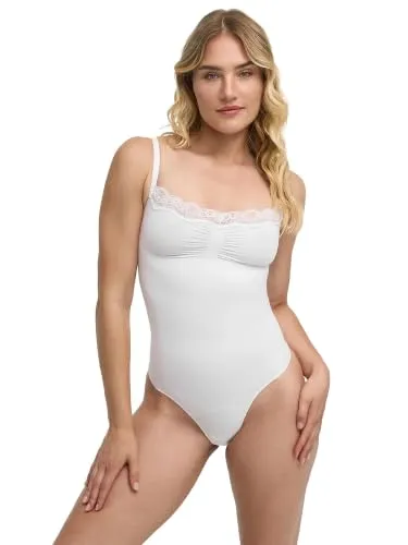 creamy fabrics Shapewear Damen Bauchwegbody String mit Spitze stark formend