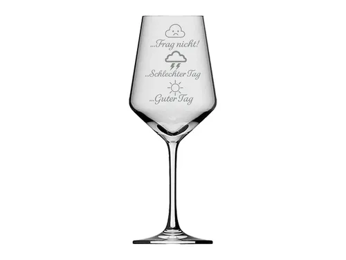 eXODA Weinglas Gravur Tagesglück - Deine Pegelanzeige, 1-tlg., Glas, Atemberaubende Darstellung