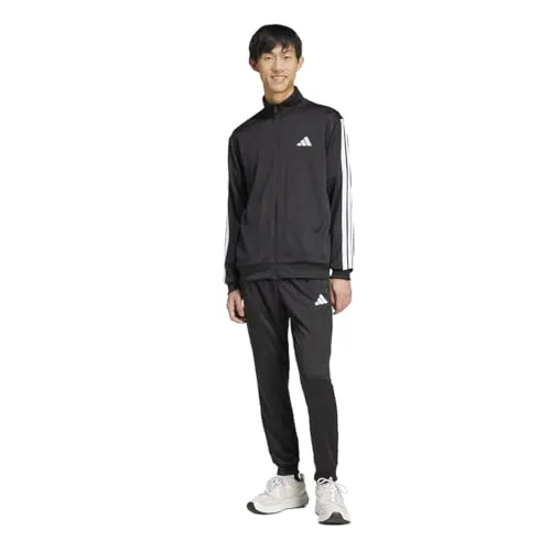ADIDAS Herren Sportanzug 3-Streifen Basic - Trainingsanzug aus weichem French Terry, ideal für City und Couch, mit stylishen 3-Streifen und 100% recycelten Materialien für umweltbewussten Komfort.