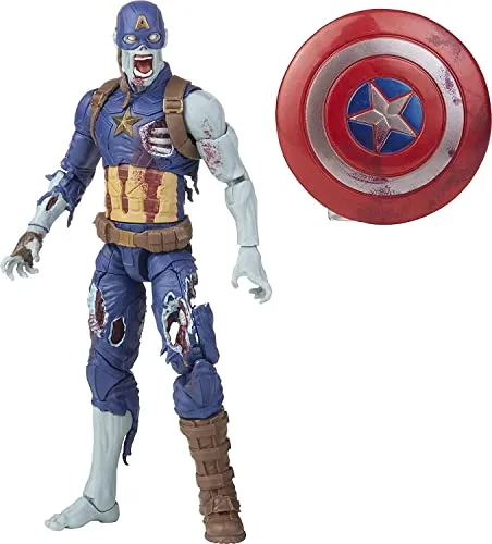 Marvel Legends Series 15 cm große Zombie Captain America Action-Figur, Premium-Design, 1 Figur und 1 Accessoire