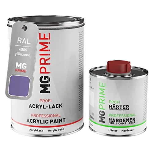RAL 4005 Blaulila / Blue lilac glänzend Acryl-Lack 1,5 Liter / 1500 ml Dose inkl. Härter
