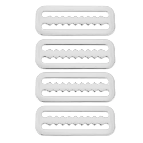 Briny River 4 Stück Scuba-Gewichts-Gürtelhalter für 5,1 cm Gurtbänder, 6 x 2,3 cm, 316 Edelstahl, Scuba-Gewichts-Gürtelclips zum Tauchen oder andere Wassersportarten, silberfarben