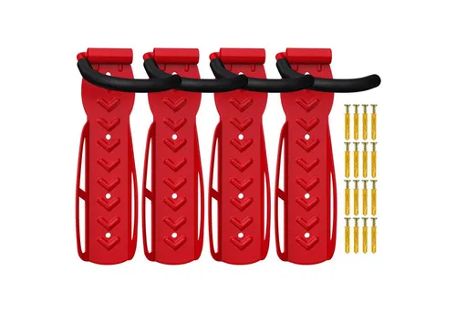 Wellgro Fahrradhalter 4 x Wand Fahrradhalter in rot von Wellgro