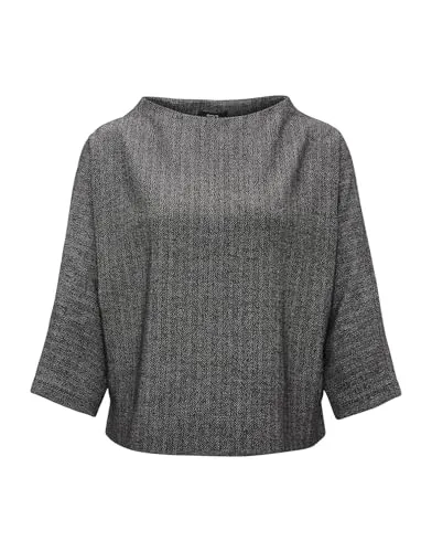 OPUS Damen Sweatshirt GISHA Loose Batwing Stil - Schwarz, Größe 38 - Pullover für Damen, vielseitig kombinierbar und aus hochwertigem Recycling-Polyester gefertigt, für ultimativen Tragekomfort und stilvollen Look.