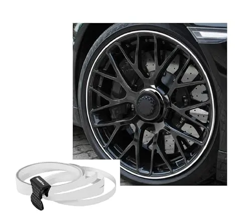 FOLIATEC PIN Striping Felgen Design Auto Zierstreifen Felgenrandaufkleber für 4 Felgen, Weiss