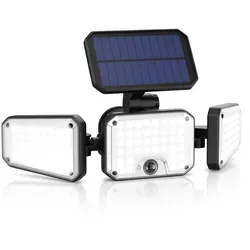 Brandson LED Solarleuchte mit PIR-Sensor - Solar-Außenlampe mit 120 LEDs, 500 Lumen und 270° Lichtabdeckung. Ideal für Sicherheit im Außenbereich, wetterfest und unabhängig vom Stromnetz.