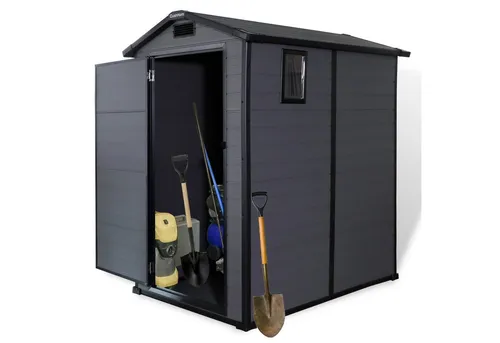 CCLIFE Gartenhaus Gerätehaus 3.2m³ - Gerätehäuser aus hochwertigem wetterfestem Kunststoff mit 3,2m³ Stauraum, ideal für Gartengeräte und Mülltonnen, UV-geschützt und langlebig.