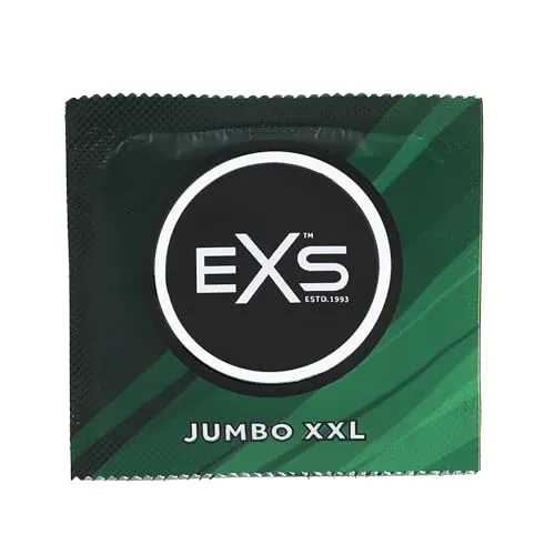 EXS Jumbo Large Kondome (24er-Pack) Premium-Latex-Kondome für Männer mit nicht spermizidem Gleitmittel, gerade Wandung mit Reservoir, PETA-zertifiziert, 3 Jahre haltbar – CE-gekennzeichnet