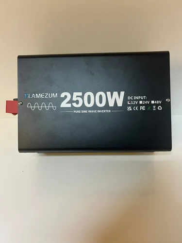 FLAMEZUM 2500W Wechselrichter 12V auf 230V Reiner Sinus Spannungswandler mit Fernbedienung,2xAC-steckdosen,2x3.4A USB Port und Intelligentes Display,Inverter für Camping, Wohnmobil