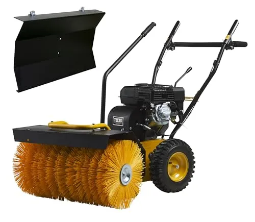 TEXAS Handy Sweep 650TGE 2in1 212ccm E-Start Kehrmaschine Benzin Motorbesen mit Schneeschild Schneeschieber Schneefräse Schneeräumer mit Antrieb Radantrieb | 60cm | 5,7PS | 4Takt | 3xVor.1xRück.