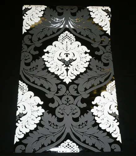 5543-14) 1 Rolle Vliestapete FLOCK Barock Ornament Tapete schwarz weiß