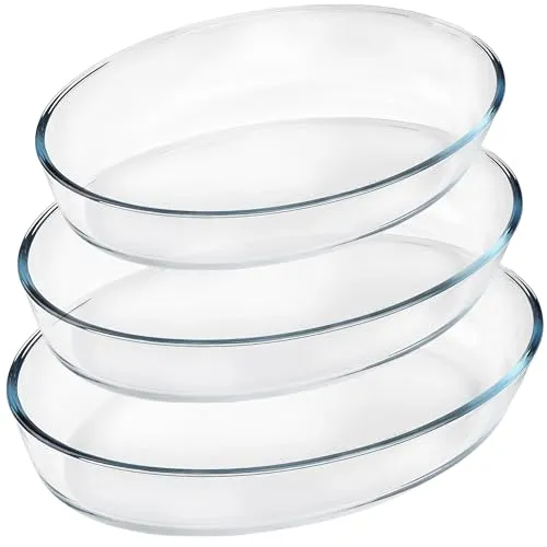 Auflaufform 3er Set aus Glas