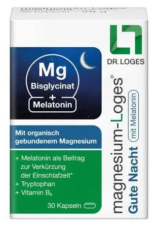 Magnesium-Loges Gute Nacht mit Melatonin Kapseln 30 St
