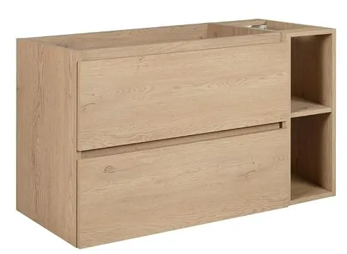 Badezimmerschrank 100 cm (80 + 20), helle Eiche, 100 x 77 x 46 cm